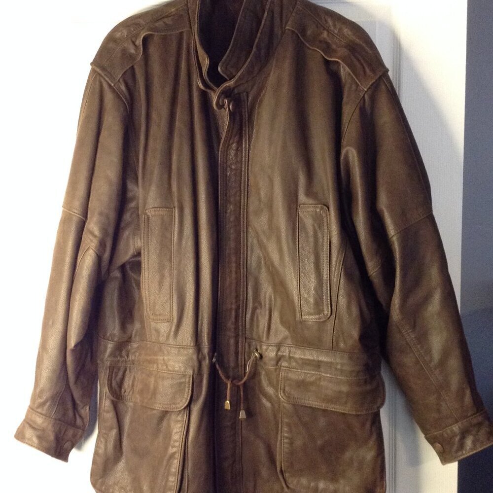 VTG Vera Pelle Leather Safari Bomber Dudecore Heritage Rugged Jacket 52 (L-XL)